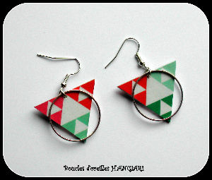 Boucles d'oreilles triangulaires,graphiques, style scandinave